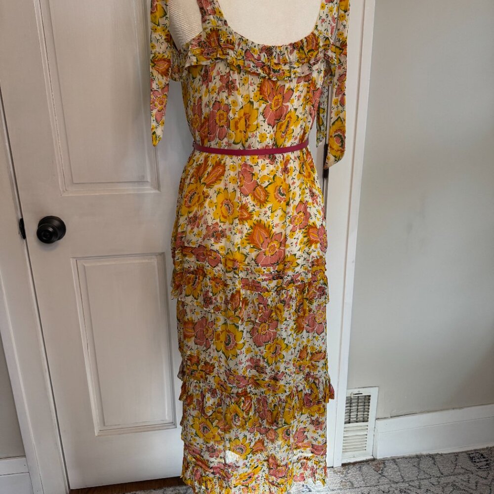 cleobella | ethereal pink, yellow and cream dress | size medium - Picture 7 of 8